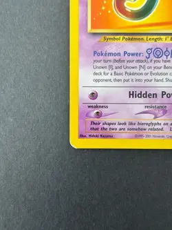 Unown J #38 Black Star Promo - WOTC Vintage 2001 - Rare Pokemon Card - LP - Image 3
