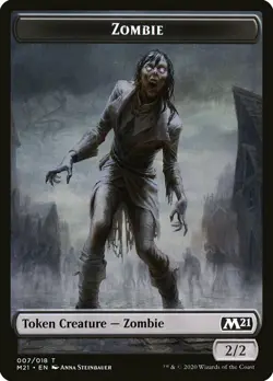 FOIL Zombie (007) / Cat Token (08) Token NM M21 MTG Magic the Gathering Eng Card - Image 1