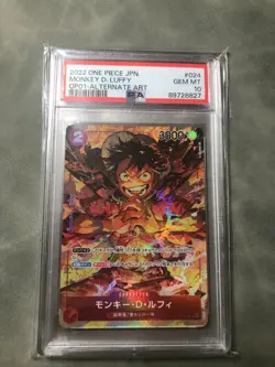 PSA 10 Monkey D. Luffy SR Alternate Art OP01-024 2022 ONE PIECE Card Japanese - Image 1