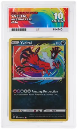 ACE 10 Yveltal 046/072 2021 Shining Fates Amazing Rare Graded Card - Image 1