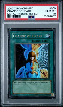 2002 YU-GI-OH! MRD-METAL RAIDERS 1ST EDITION #060 CHANGE OF HEART PSA 10 - Image 1