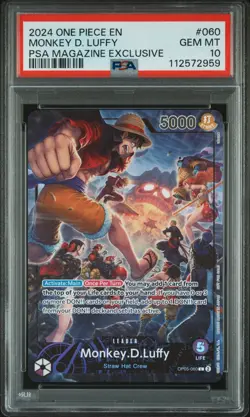 2024 ONE PIECE PROMOS PSA MAGAZINE EXCLUSIVE #060 MONKEY D. LUFFY PSA 10 - Image 1