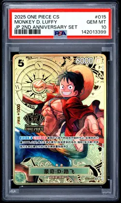 Monkey D. Luffy PSA10 2025 One Piece Simplified Chinese Japanese 2nd Anniversary - Image 1