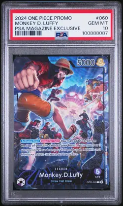 2024 ONE PIECE PROMOS PSA MAGAZINE EXCLUSIVE #060 MONKEY D. LUFFY PSA 10 - Image 1