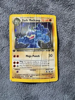 Pokemon Dark Machamp Holo Rare TCG Card 10/82 Damaged - Image 1