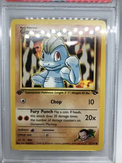 PSA 9 1st edition Giovanni’s Machop Gym Challenge Mint Pokemon Card - Image 2