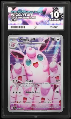 Wigglytuff 105/094 Phantasmal Flames Graded Pokemon Card ACE 10 Perfect Subs - Image 1