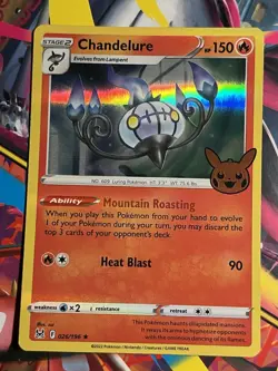 026/196 Chandelure : Rare Holo Card : Trick or Trade 2023 Pokemon TCG NM - Image 1