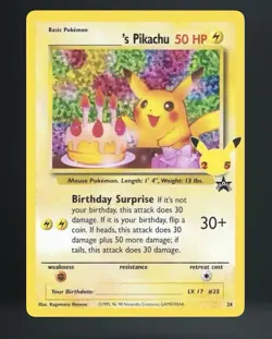 Birthday Pikachu 24 Black Star Promo Card Celebrations 25th Anniversary Pokemon - Image 1