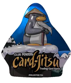 RARE 2009 Collectible Disney Club Penguin Card-Jitsu TCG Sensei Collectors Tin - Image 1