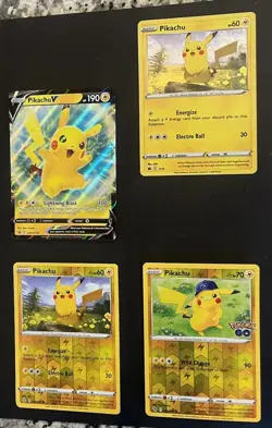 Pokemon Pikachu Card Lot 6 Cards V Holo Reverse No Duplicates - Image 3
