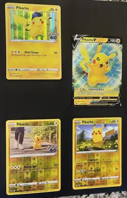 Pokemon Pikachu Card Lot 6 Cards V Holo Reverse No Duplicates - Image 4