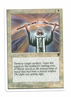 Magic the Gathering MTG Card: Divine Offering Legends Rare White Border! - Image 1