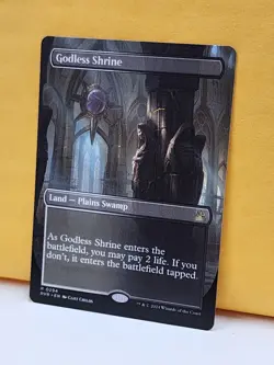 1 BORDERLESS ALT ART Godless Shrine, NM, RVR, Magic: the Gathering, MtG - Image 2