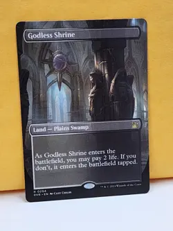 1 BORDERLESS ALT ART Godless Shrine, NM, RVR, Magic: the Gathering, MtG - Image 3