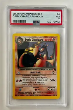 2000 Pokemon - Rocket Team - #4 Dark Charizard - Holo - Unlimted - PSA 7 NM - Image 1