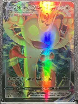 Meowth VMAX SWSH005 Sword & Shield Black Star Promo Holo Pokemon Card English NM - Image 1