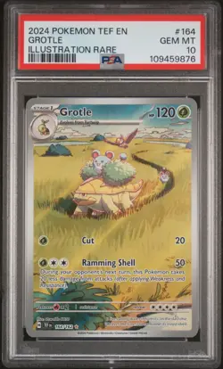 2024 POKEMON TEF EN-TEMPORAL FORCES ILLUSTRATION RARE #164 GROTLE PSA 10 - Image 1