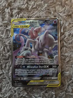 Pokemon Mewtwo and Mew GX TCG Sun & Moon Holo Promo Card #SM191 - Image 1