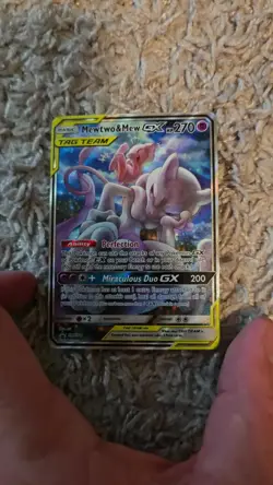 Pokemon Mewtwo and Mew GX TCG Sun & Moon Holo Promo Card #SM191 - Image 2