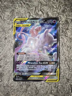 Pokemon Mewtwo and Mew GX TCG Sun & Moon Holo Promo Card #SM191 - Image 3