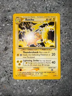 Pokemon TCG Cards Raichu 21/64 Neo Revelation Rare EXC-NM - Image 3