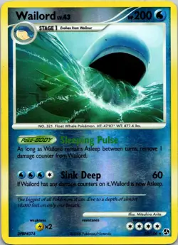Pokemon TCG - Wailord 30/106 - Great Encounters - Reverse Holo Rare 2008 HP-DMG - Image 1