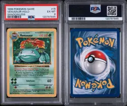 1999 Pokemon TCG Base Set Venusaur Holo Rare Card 15/102 Unlimited Shadowless - Image 1