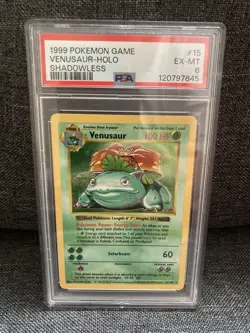1999 Pokemon TCG Base Set Venusaur Holo Rare Card 15/102 Unlimited Shadowless - Image 2