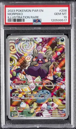 2023 POKEMON PAR EN-PARADOX RIFT ILLUSTRATION RARE #206 MORPEKO PSA 10 - Image 1