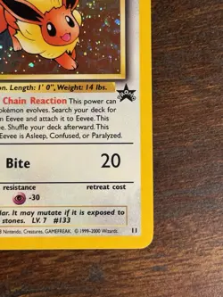 1999 Pokemon Eevee #11 Black Star Promo WOTC Holo Rare LP+ - PERFECT SWIRL - Image 4