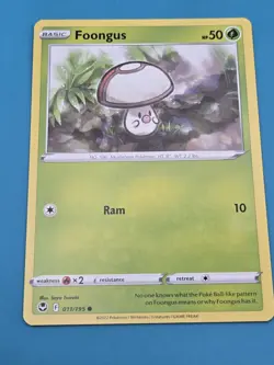 Pokemon Silver Tempest Foongus Common Card 011/195 NM - Image 1