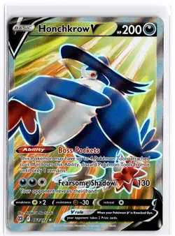 2022 TCG Pokemon #161 Honchkrow 161/172 Holo Full Art Brilliant Stars - Image 1