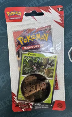 Pokemon Scarlet & Violet: Destined Rivals Blister Booster Pack Zarude w/ Coin 820650853319 - Image 1