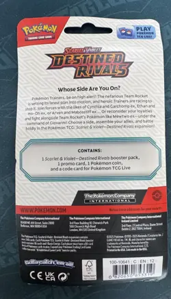 Pokemon Scarlet & Violet: Destined Rivals Blister Booster Pack Zarude w/ Coin 820650853319 - Image 2