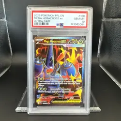 2025 Pokemon Phantasmal Flames Mega Heracross #108 EN Graded PSA 10 - Image 1