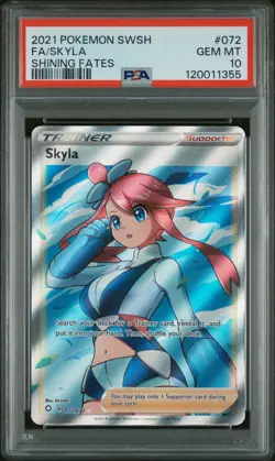 PSA 10 2021 POKEMON SWORD & SHIELD SHINING FATES #072 FA/SKYLA SHINING FATES - Image 1