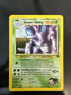 Pokemon TCG Giovanni's Nidoking Gym Challenge Holo Creased - Image 1