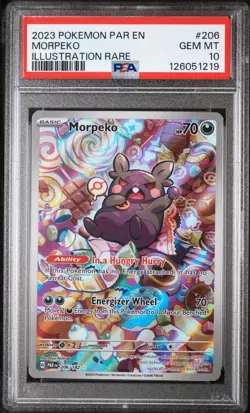 PSA 10 MORPEKO 206/182 ILLUSTRATION RARE PARADOX RIFT POKEMON 🌑 - Image 1