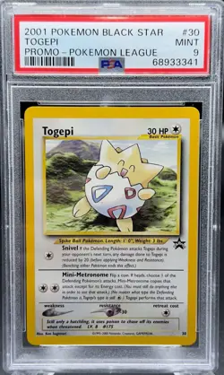 TOGEPI 🥚 #30 – POKEMON BLACK STAR PROMO POKEMON LEAGUE (2001) - PSA 9 MINT - Image 1
