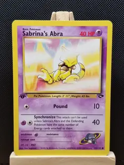 Pokemon 2000 WOTC 1st Edition Gym Challenge Sabrina's Abra 93/132 - Near Mint - Image 1