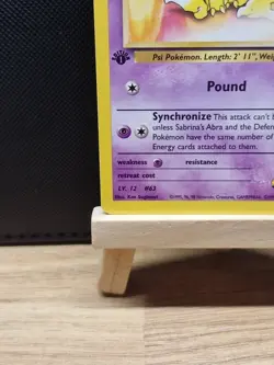Pokemon 2000 WOTC 1st Edition Gym Challenge Sabrina's Abra 93/132 - Near Mint - Image 5