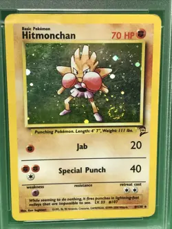 PSA 1 POOR BASE SET 2 #8 HITMONCHAN-HOLO Vintage 2000 Pokemon TCG - Image 4