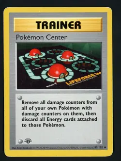 Pokemon Center HP 85/102 - 1st Edition Base Set Shadowless - Pokemon 1999 - Image 1