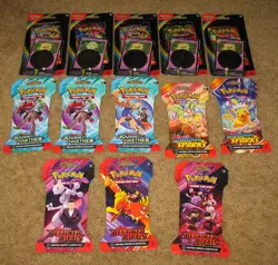 POKEMON: TCG, BOOSTER PACK LOT OF 13, SCARLET & VIOLET, DESTINED, JOURNEY SPARKS - Image 1
