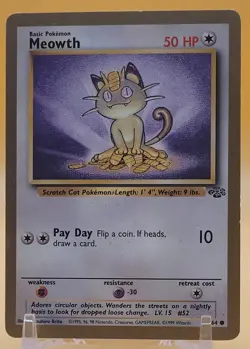 Pokemon Jungle #56/64 Meowth Gold Border - Image 1