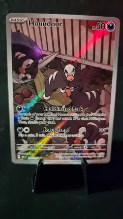 English Pokemon Obsidian Flames Houndour Illustration Rare 204/197 NM - Image 1