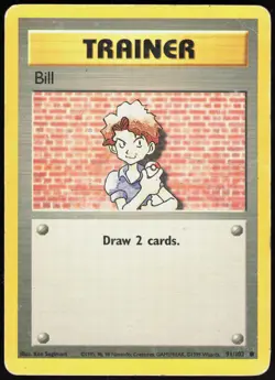 Base Set Unlimited Bill 91/102 Common Pokemon DMG - Image 1