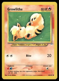 Pokemon Cards Growlithe 68/105 Neo Destiny Common NM - Image 1