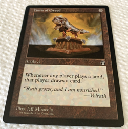 Horn of Greed MTG Stronghold Regular LP 1998 - Image 2